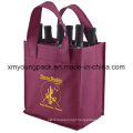 Eco-Friendly Tela não-reutilizável reutilizável 6 garrafa Wine Carry Bag